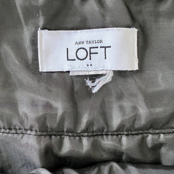 LOFT Black and White Wool Blend Skirt, - Picture 2 of 7